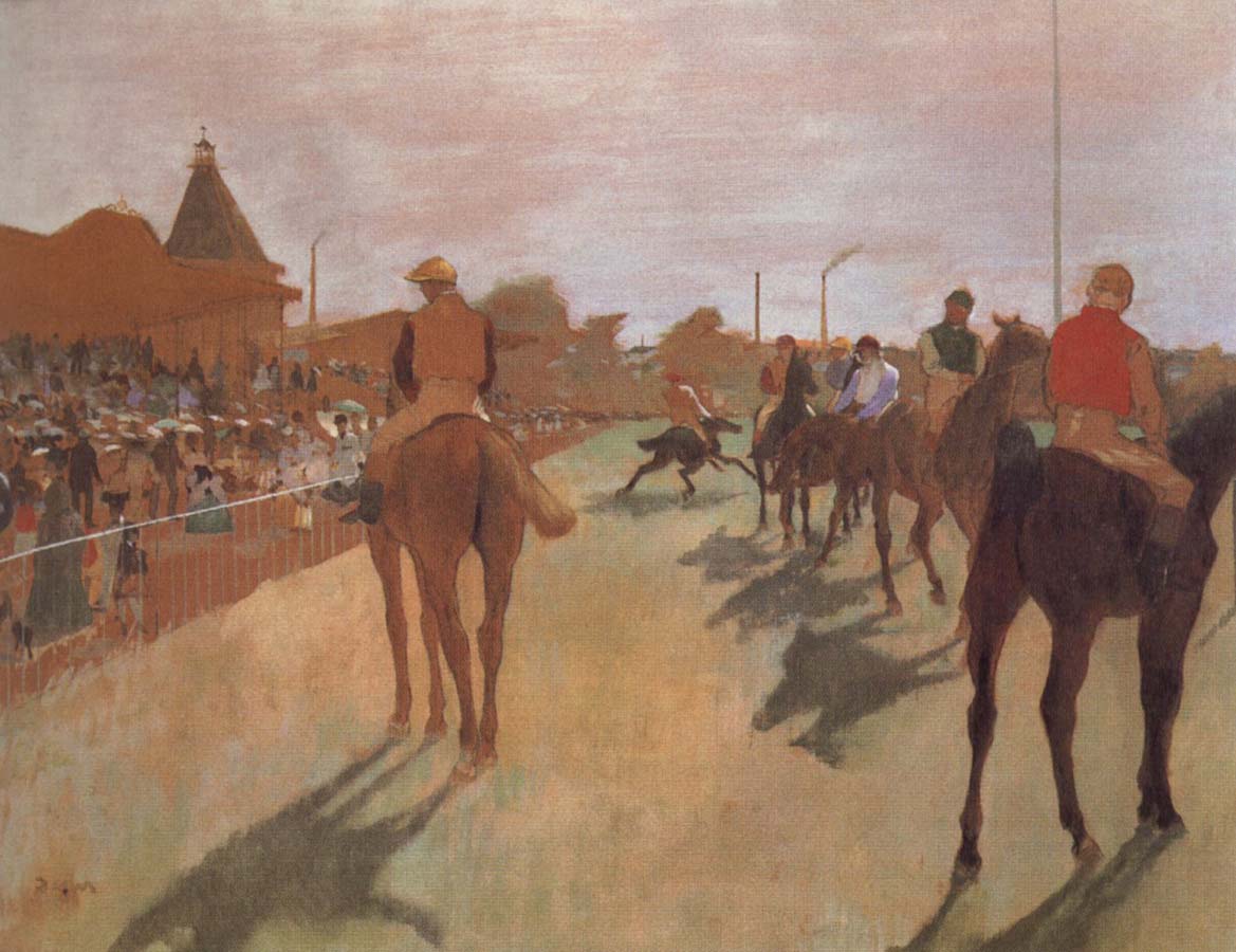 Race Horses in Front of the Stand